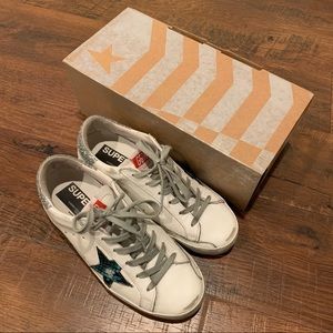 Golden Goose Superstar distressed leather sneakers
